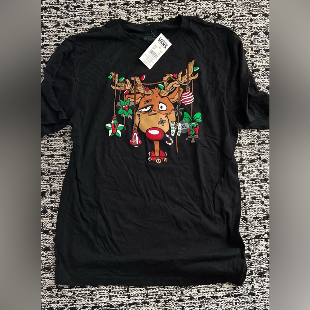 NEW WITH TAGS Boys size XL Vans Holiday Reindeer Shirt NEW WITH TAGS